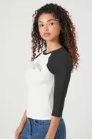Women's California 1991 Raglan T-Shirt in White Small