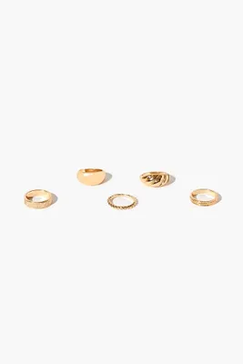 Women's Etched Ring Set in Gold, 8