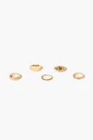 Women's Etched Ring Set in Gold, 7