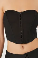 Women's Corset Hook-end-Eye Tube Top in Black Medium