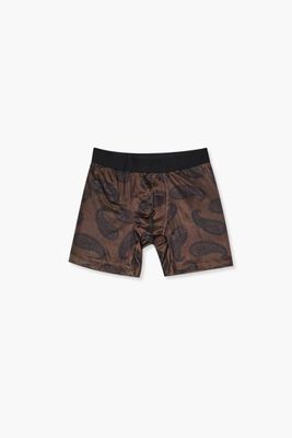 Men Paisley Print Boxer Shorts Brown/Black