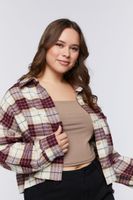 Women's Plaid Flannel Shirt in Merlot, 0X