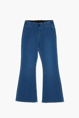 Girls Pull-On Flare Jeans (Kids) in Medium Denim, 13/14