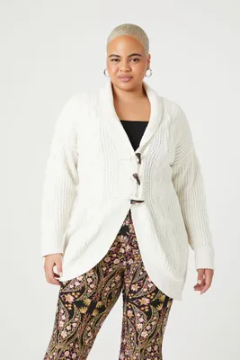 Women's Chenille Cardigan Sweater in White, 2X