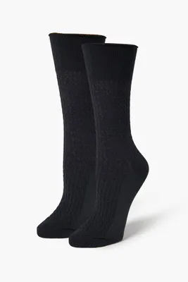 Textured Crew Socks in Black