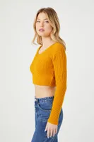 Women's Cropped Rib-Knit Sweater
