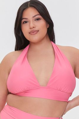 Women's Halter Bikini Top in Pink, 0X