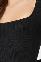 Women's Square-Neck Midi Sweater Dress