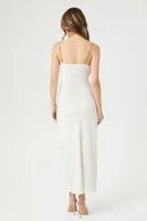 Women's Satin Colorblock Maxi Slip Dress