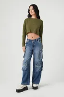 Women's Boxy Ribbed Knit Crop Top