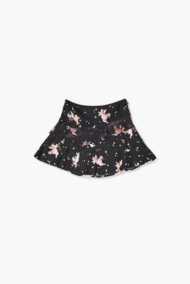 Girls Cupid Print Skater Skirt (Kids) in Black, 13/14