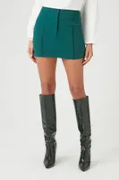 Women's Pleated A-line Mini Skirt in Emerald Small