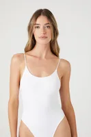 Women's Seamless Strappy Cami Bodysuit in White Medium