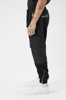 Men Faux Shearling Mixed Media Joggers