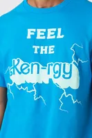 Men Feel The Ken-rgy Graphic Tee in Light Blue Small