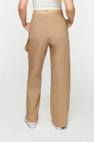 Women's Twill Wide-Leg Utility Pants Large