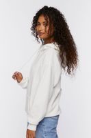 Women's Studded Flame Cutout Hoodie in Cream/Silver Large