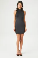 Women's Contour Mock Neck Mini Dress in Black, XXL