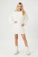 Women's Faux Shearling Balloon-Sleeve Mini Dress Vanilla,