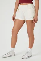 Women's Cuffed Mid-Rise Shorts in White, 7