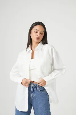 Women's Oversized Drop-Sleeve Shirt in White Small