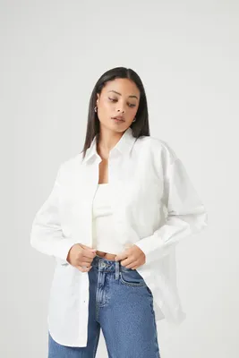 Women's Oversized Drop-Sleeve Shirt White