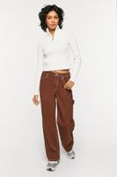 Women's Half-Zip Funnel Neck Sweater in Vanilla Small