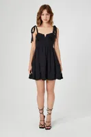 Women's Tie-Strap Tiered Babydoll Dress