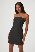 Women's Pinstriped Strapless Mini Dress