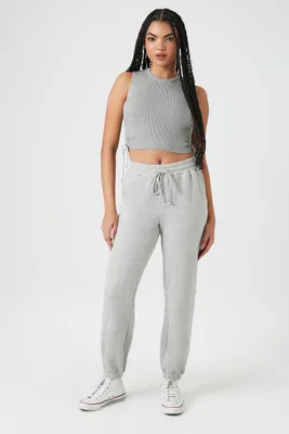 Women's French Terry Drawstring Joggers in Heather Grey Small