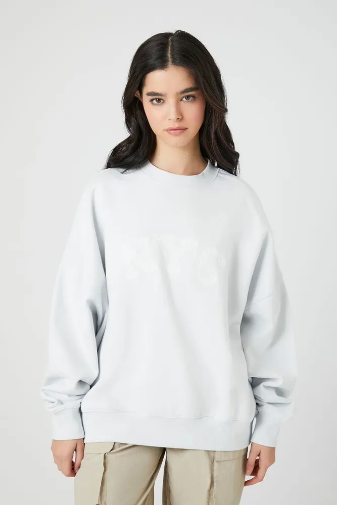 Women's French Terry NYC Pullover Light Blue