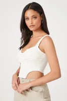 Women's Sweetheart Bustier Crop Top in Vanilla Large