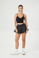 Women's Active Smocked Flare Shorts Black