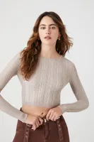 Women's Cropped Rib-Knit Sweater