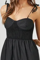 Women's Sweetheart Tie-Strap Mini Dress in Black Small