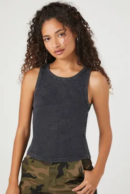 Women's Mineral Wash Waffle Knit Tank Top