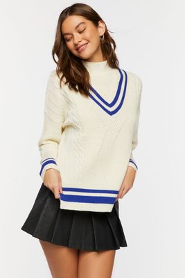 Women's Mock Neck Varsity Sweater