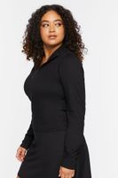 Women's Half-Zip Top in Black, 0X