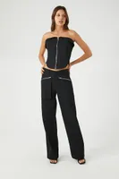 Women's Cropped Zip-Up Tube Top