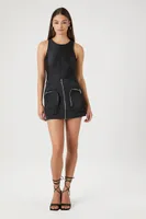 Women's Seamed Sleeveless Bodysuit in Black, XL