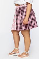 Women's Reworked Plaid Mini Skirt in Pink, 0X