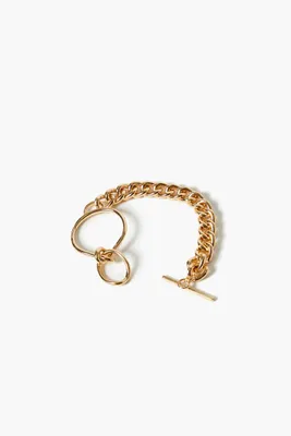 Women's Toggle Curb Chain Bracelet in Gold