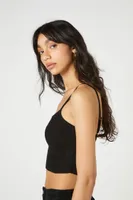 Women's Ribbed Sweater-Knit Cami in Black Small