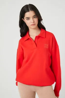 Women's Fleece NYC Graphic Pullover in Red Small