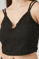 Women's Crinkled O-Ring Cropped Cami