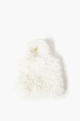 Women's Faux Fur Tote Bag in White