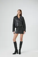 Women's Boxy High-Low Moto Jacket Medium