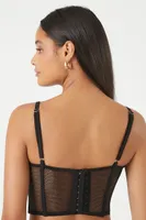 Women's Mesh Cropped Bustier Cami in Black Medium