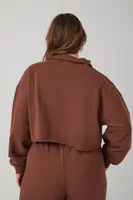 Women's French Terry Half-Zip Pullover in Chocolate, 3X