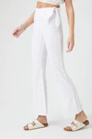 Women's Floral Eyelet Pants in White Medium